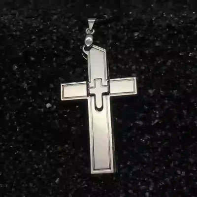 Multifunction Mini Cross Pendant Hidden Knife Necklace