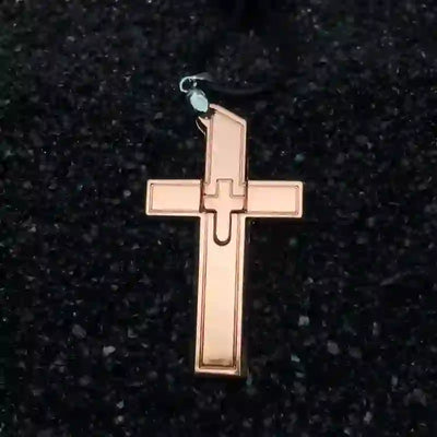 Multifunction Mini Cross Pendant Hidden Knife Necklace