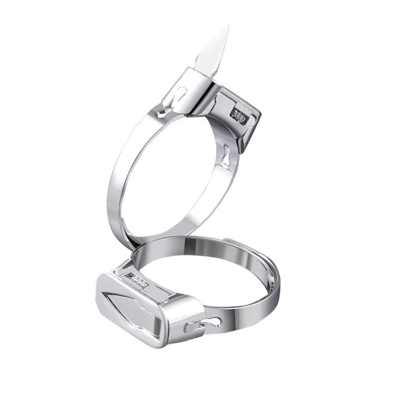 Multi-Functional Hidden Knife Opening Adjustable Ring