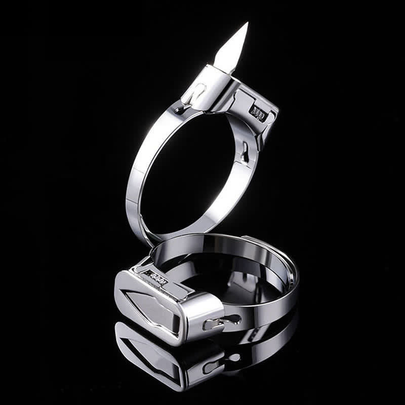 Multi-Functional Hidden Knife Opening Adjustable Ring