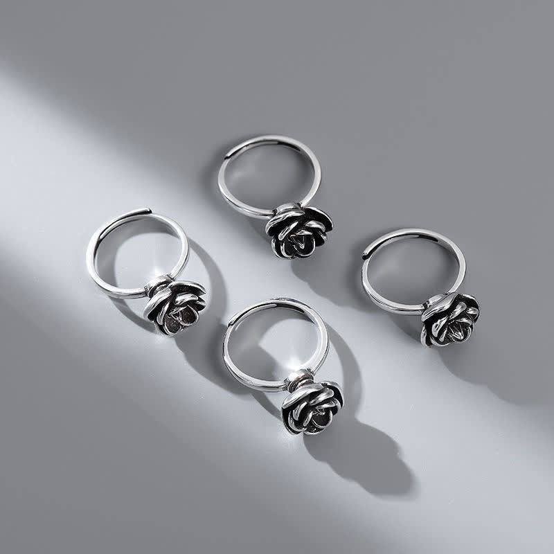 Detachable Twist Rose Flower Self Defense Adjustable Ring