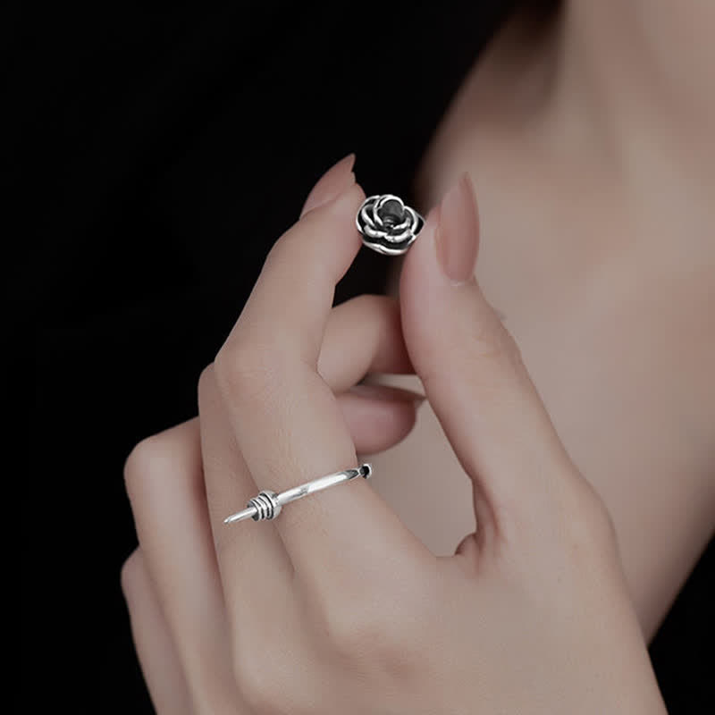 Detachable Twist Rose Flower Self Defense Adjustable Ring