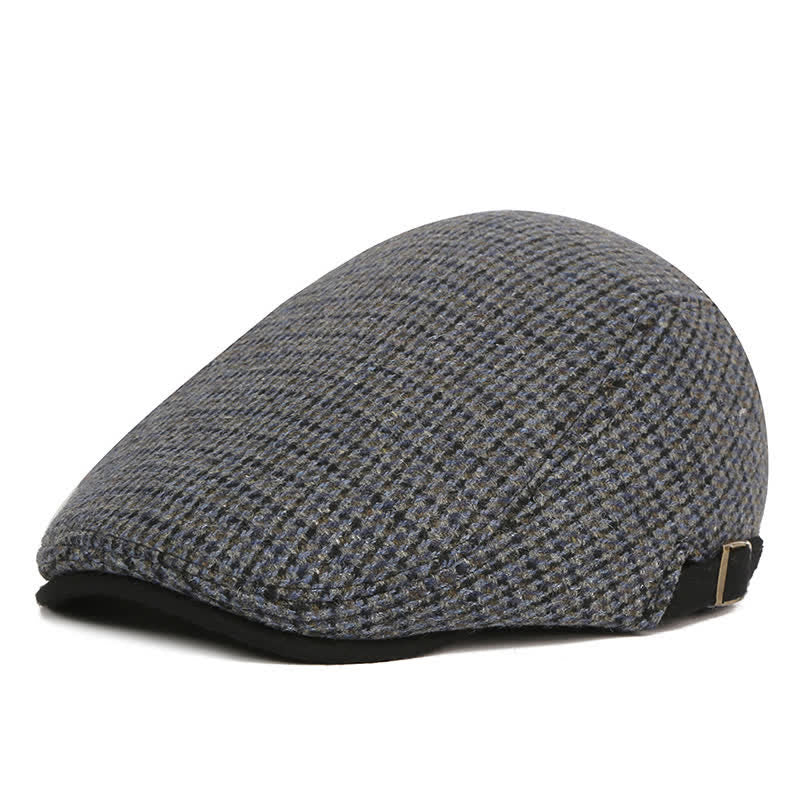 Houndstooth Plaid Check Pattern Beret Hat