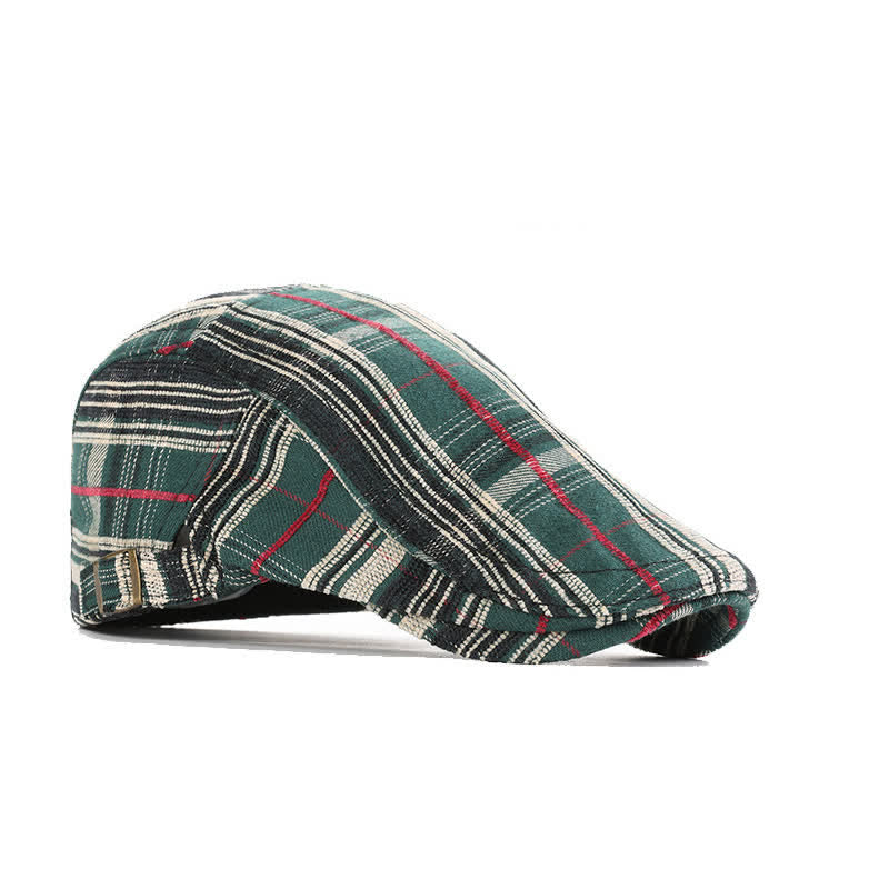 Scotticize Style Checkered Peaked Beret Hat