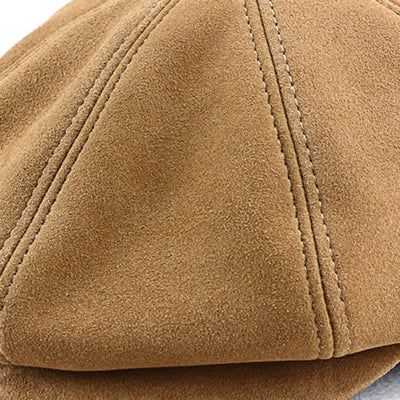 Retro Round Fine Texture Suede Newsboy Beret Hat