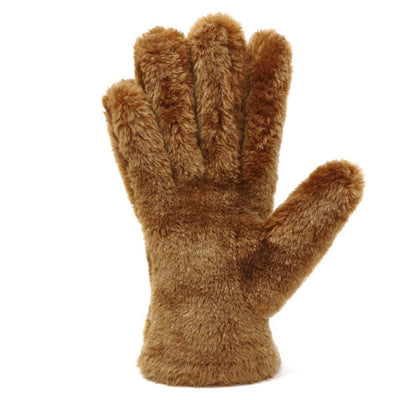 Faux Leather Imitation Wool Leather Dress Gloves