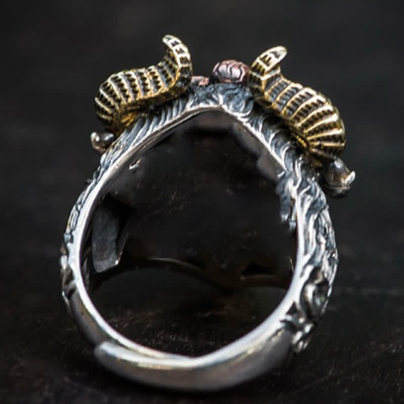 Men's Devil Hell Ghost Goat Opening Adjustable Ring