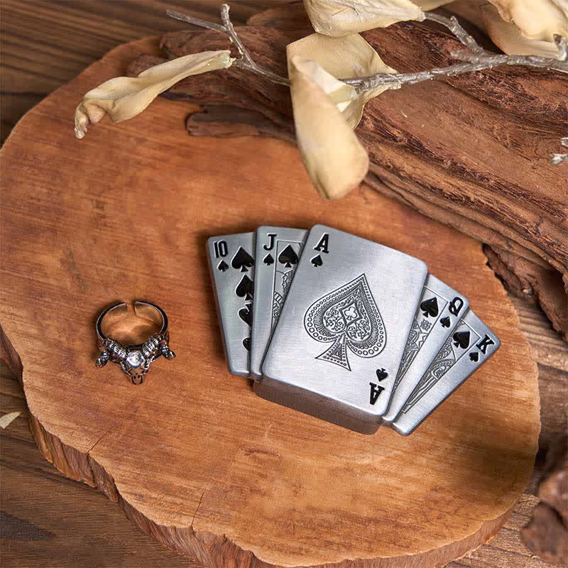 Ace Poker DIY Lighter Buckle Ghost Goat Ring Bundle Set