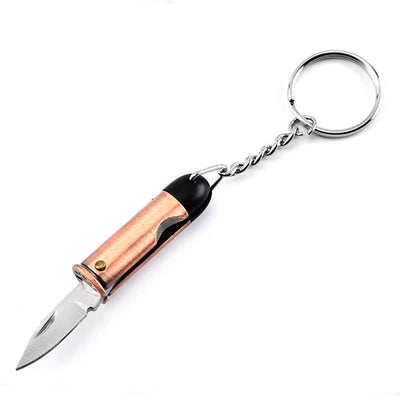 Outdoor Travel Creative Bullet Shaped Pocket Knife Keychain