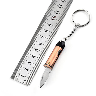 Outdoor Travel Creative Bullet Shaped Pocket Knife Keychain