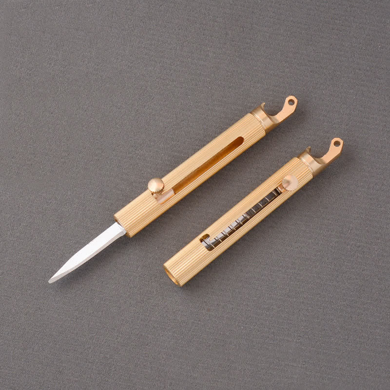 Multifunctional Brass EDC Tool Pocket Knife Keychain