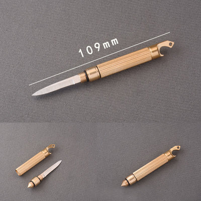 Multifunctional Brass EDC Tool Pocket Knife Keychain