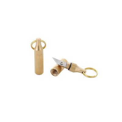 Mini Brass Capsule Unpacking Express Knife Keychain