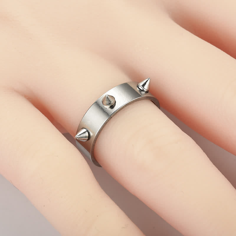 Punk Style 3 Rivets Self-Defense Ring