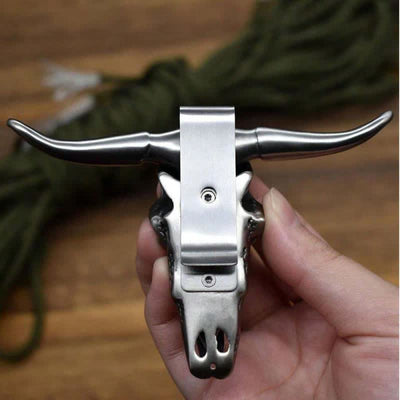 Longhorn Bull Head Multi-function EDC Tool Pendant Belt Buckle