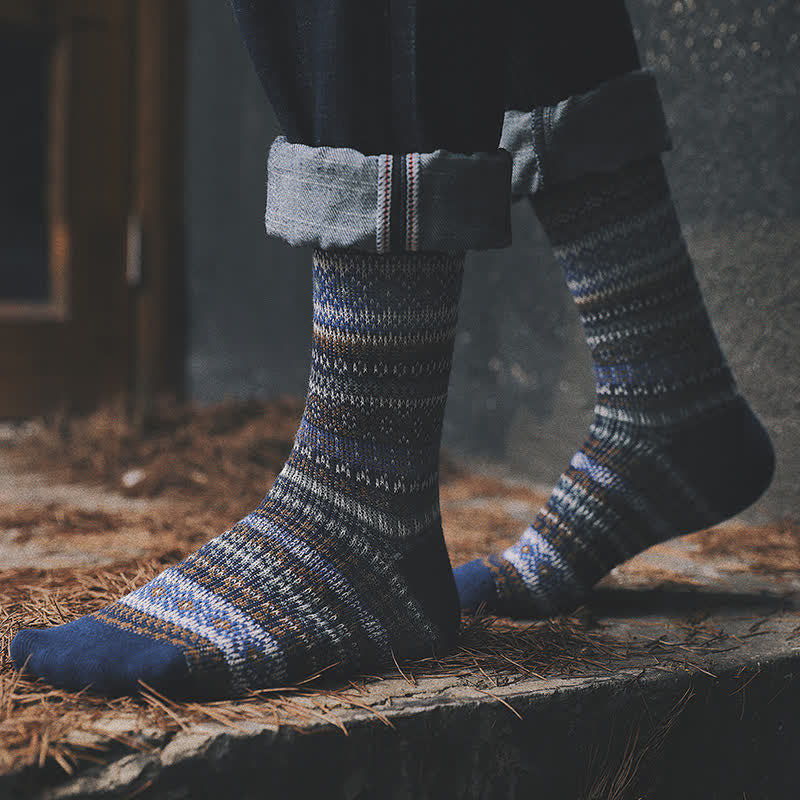 Retro National Style Ethnic Striped Socks