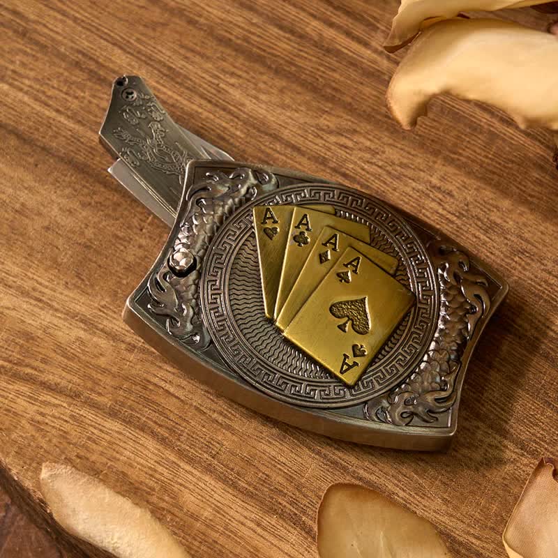 Longhorn Pendant DIY Hidden Knife Poker Belt Buckle Lighter Bundle Set