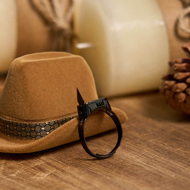 Longhorn Bull Pendant Hidden Blade Ring Bundle Set