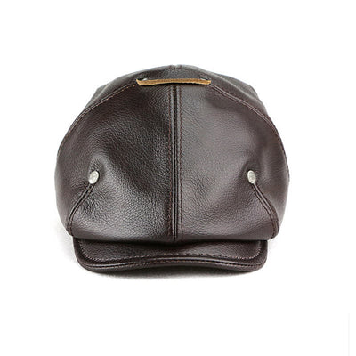 Chic Artist Painter Look Rivets Leather Beret Hat