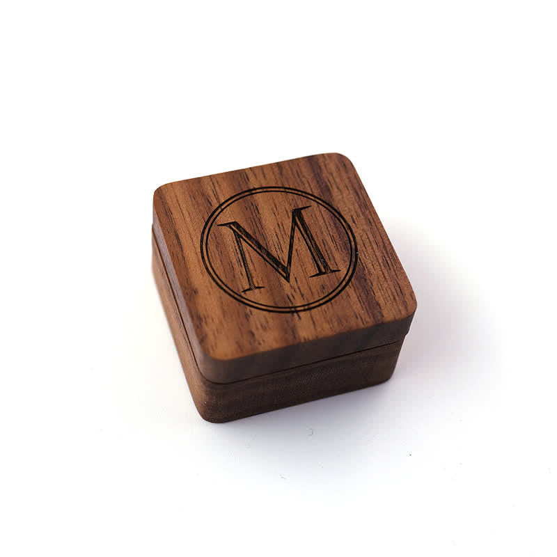 Men's Personalized Letter Engrave Box Wooden Cufflinks