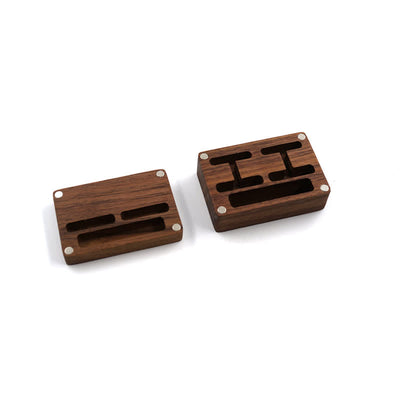 Men's Custom Engraving Box Surface Wedding Day Wooden Cufflinks Set