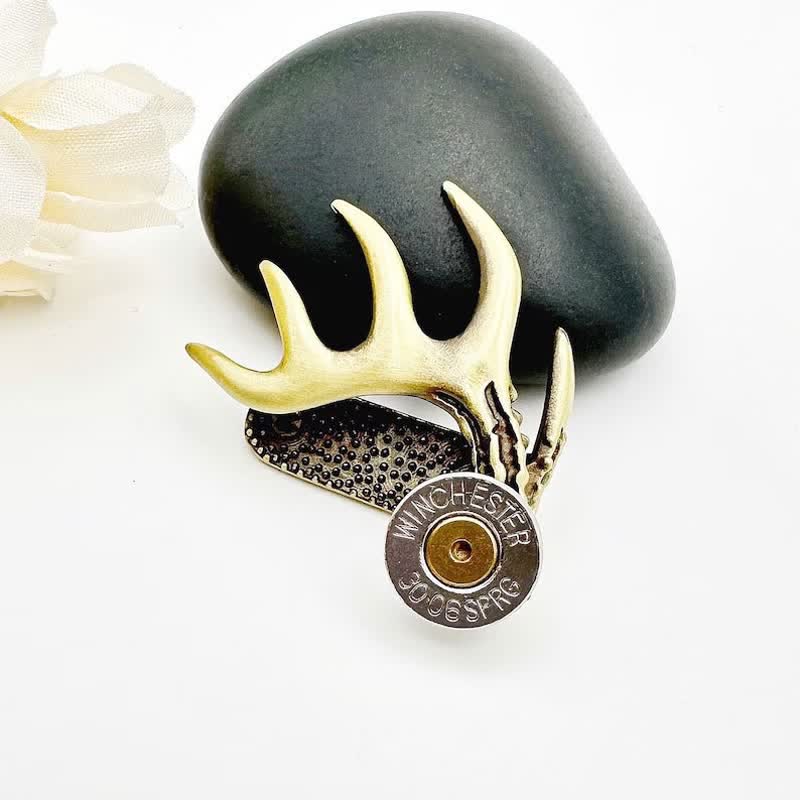 Deer Antler Shaped Bullet Hat Brim Clip