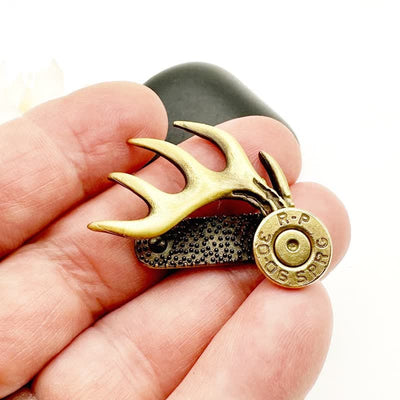 Deer Antler Shaped Bullet Hat Brim Clip