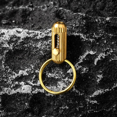 Miniature Brass Hidden Blade Functioning Cutter Keychain