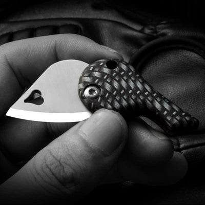 Heart Shaped Hollow Blade Pocket Folding Knife Keychain