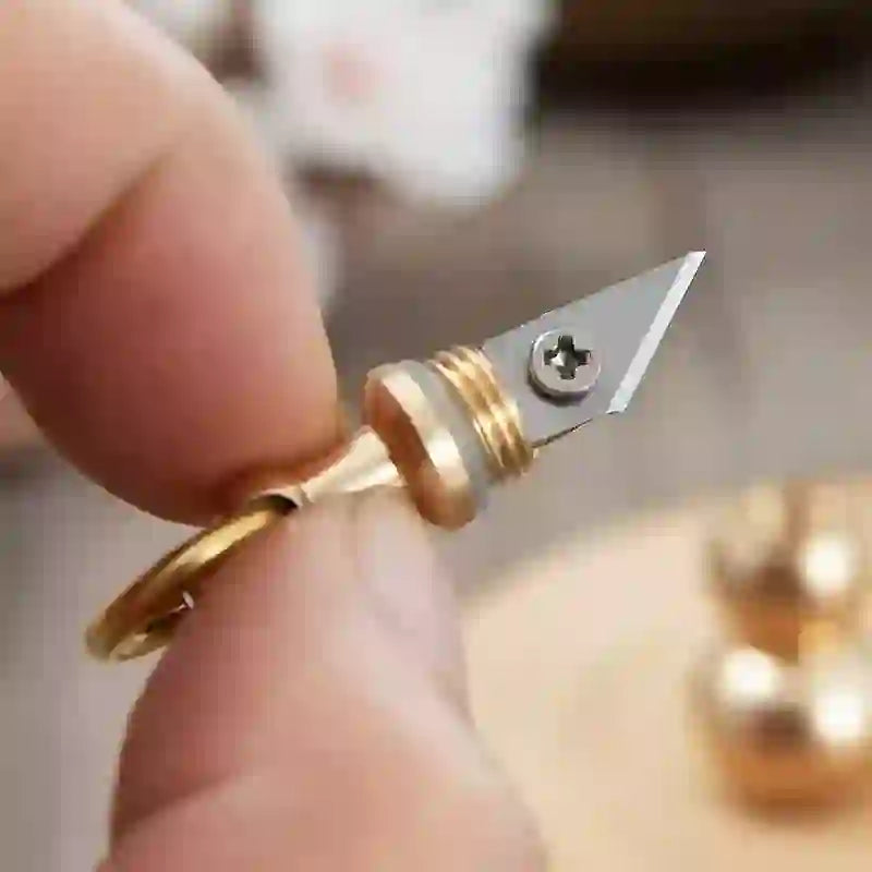 Tiny Brass Calabash EDC Hidden Knife Keychain