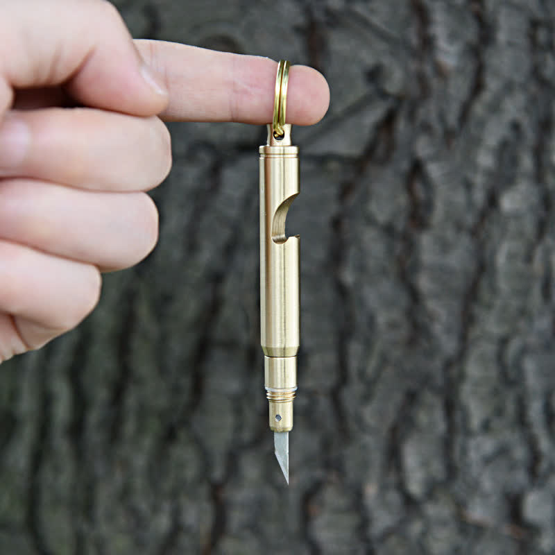 Multifunctional Bottle Opener Hidden Knife Detachable Bullet Keychain