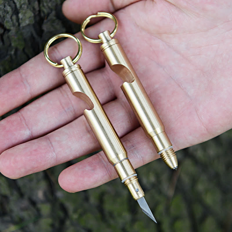 Multifunctional Bottle Opener Hidden Knife Detachable Bullet Keychain