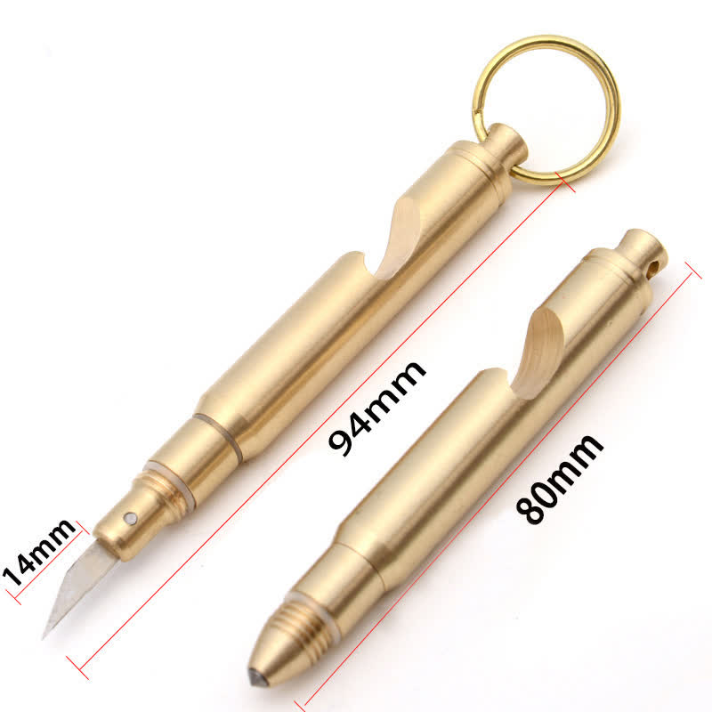 Multifunctional Bottle Opener Hidden Knife Detachable Bullet Keychain