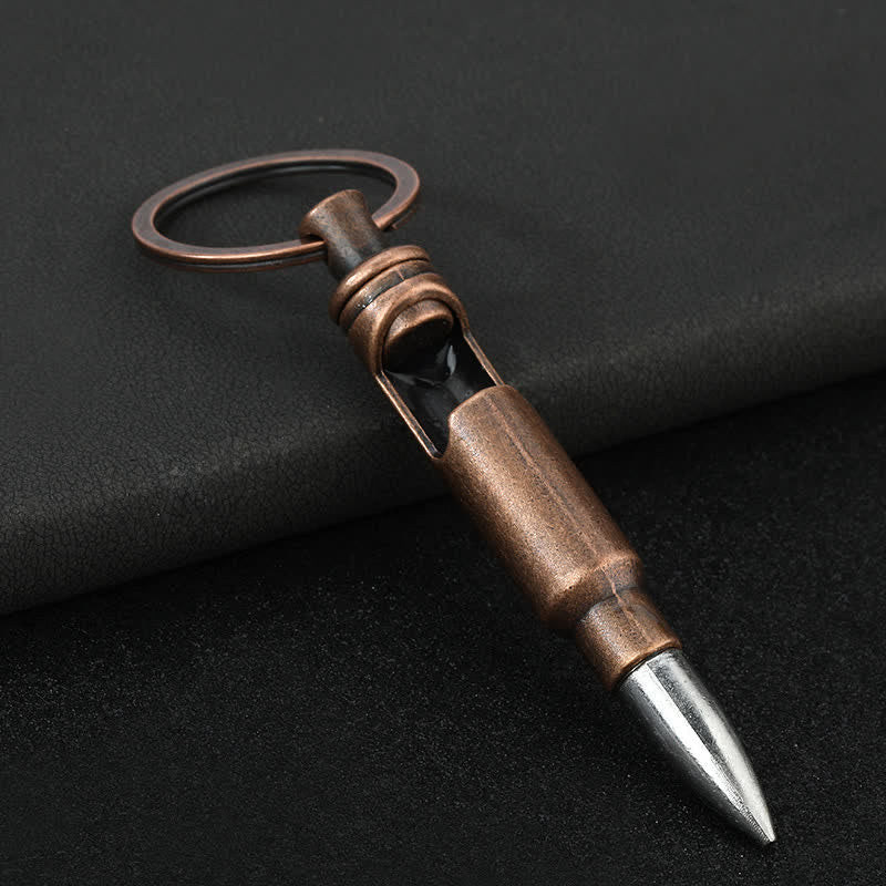 Antique Bottle Opener Bullet-Shaped Keychain