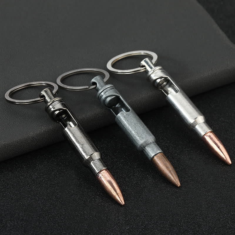 Antique Bottle Opener Bullet-Shaped Keychain