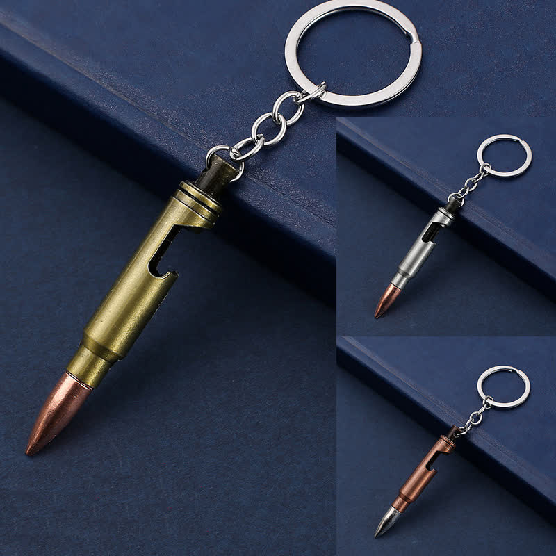 Bullet-Shaped Portable Bottle Opener Creative Keychain