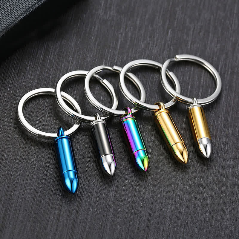 Outdoor Micro Pill Holder Bullet-Shaped Keychain