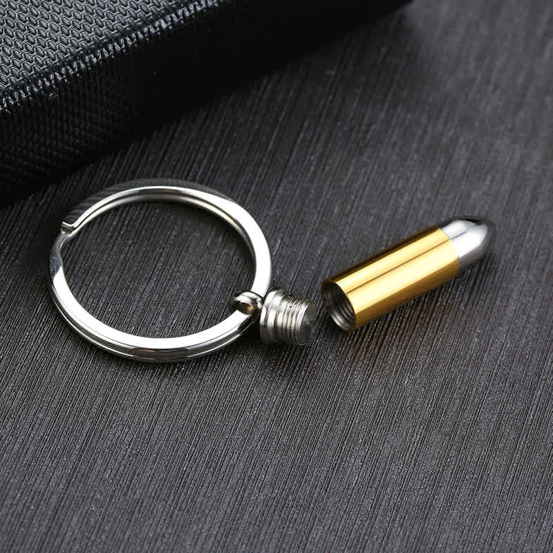 Outdoor Micro Pill Holder Bullet-Shaped Keychain