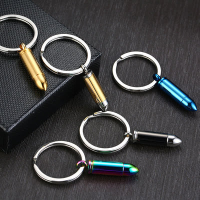 Outdoor Micro Pill Holder Bullet-Shaped Keychain