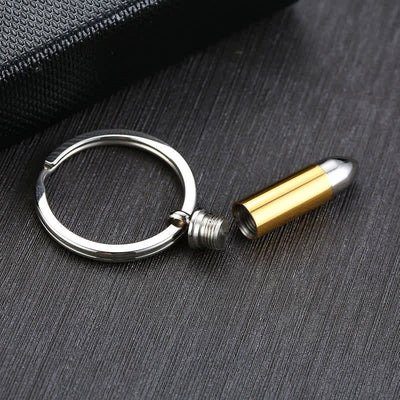 Outdoor Micro Pill Holder Bullet-Shaped Keychain