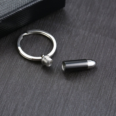 Outdoor Micro Pill Holder Bullet-Shaped Keychain