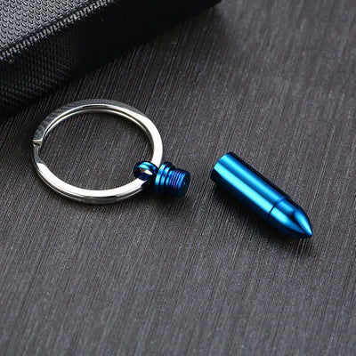 Outdoor Micro Pill Holder Bullet-Shaped Keychain