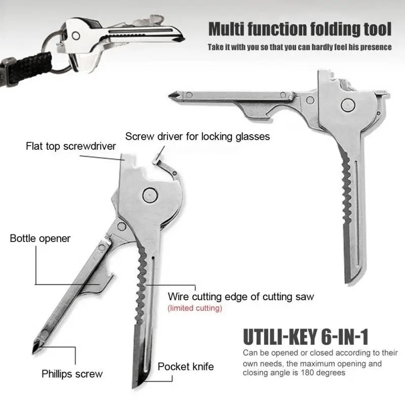 Multifunctional 6 In 1 Reliable Screwdriver Plier Keychain