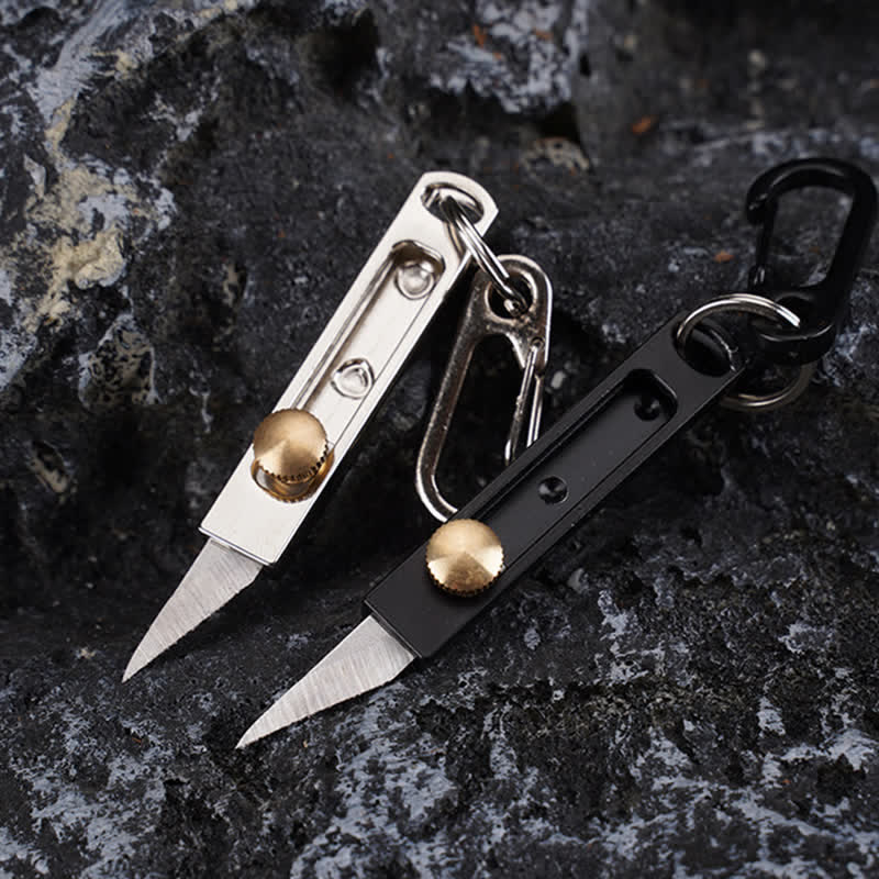 Mini Push-Pull Knife Utility Cutting Tool Keychain