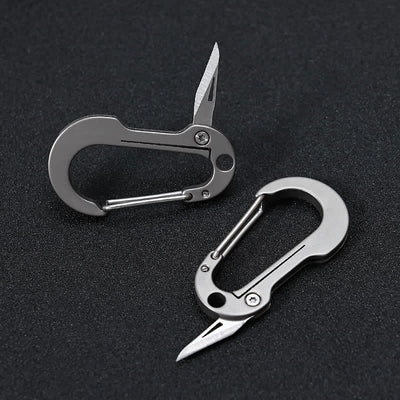 Folding Knife Pocket Cutter Carabiner Keychain