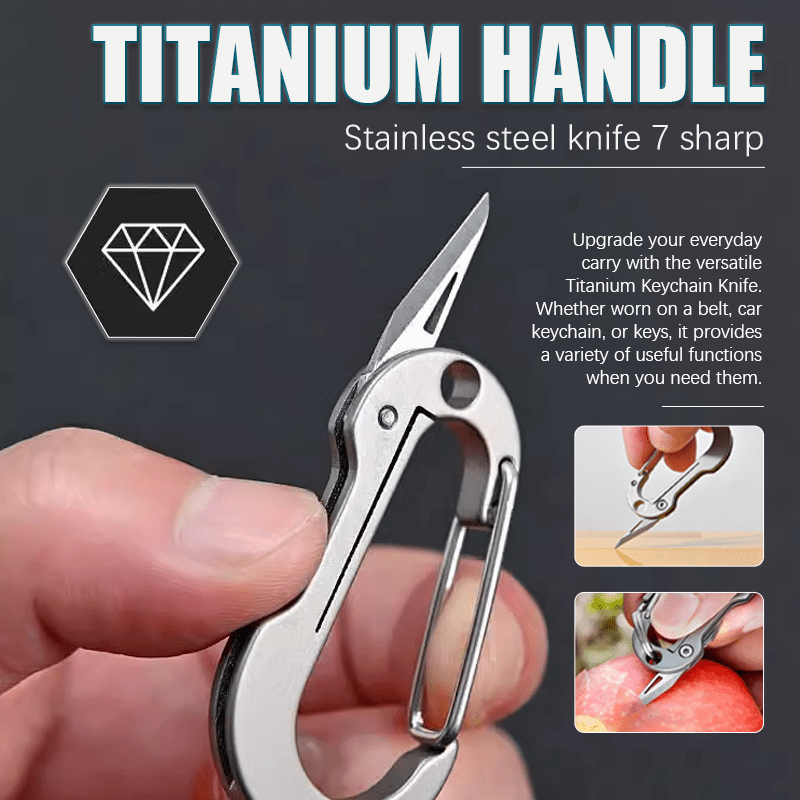 Folding Knife Pocket Cutter Carabiner Keychain