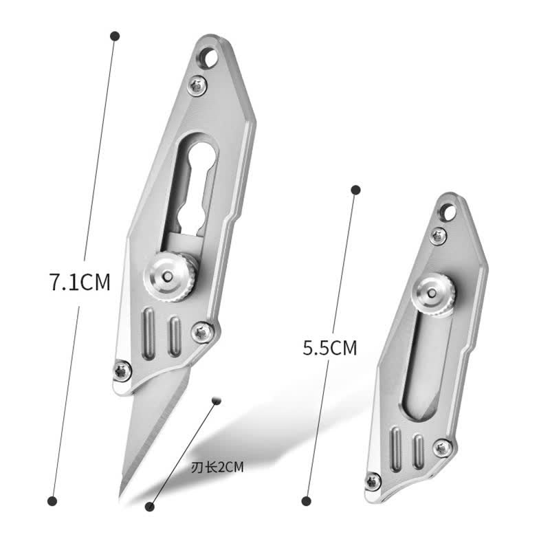 Push Pocket Knife Portable Unboxing Cutter Keychain