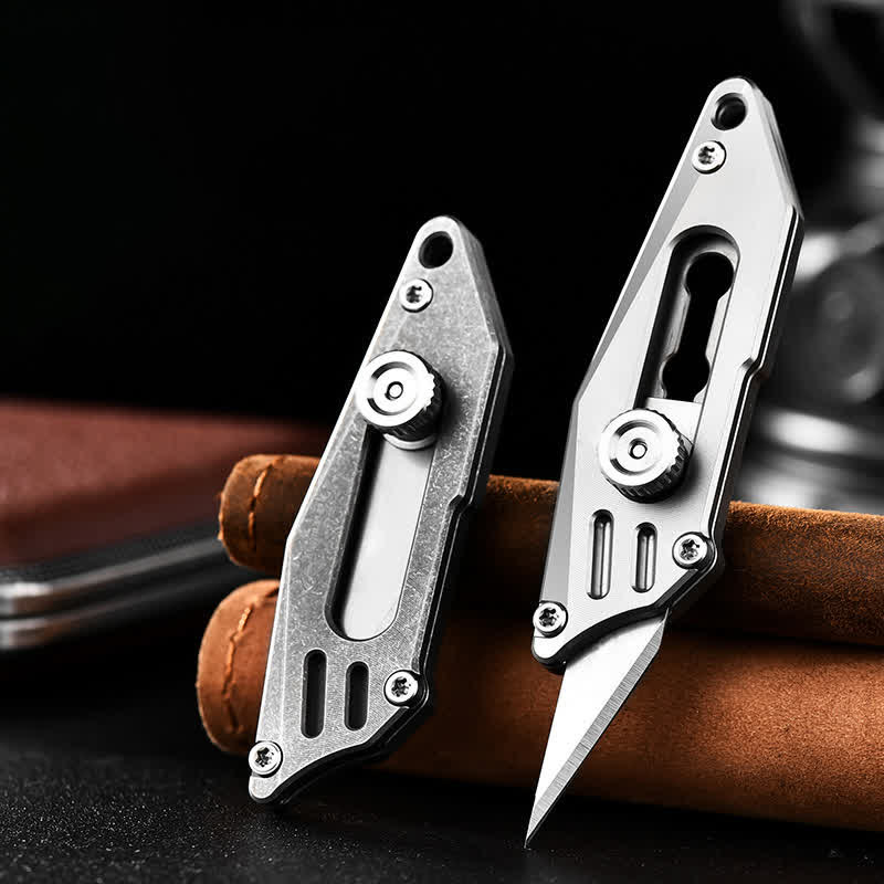 Push Pocket Knife Portable Unboxing Cutter Keychain