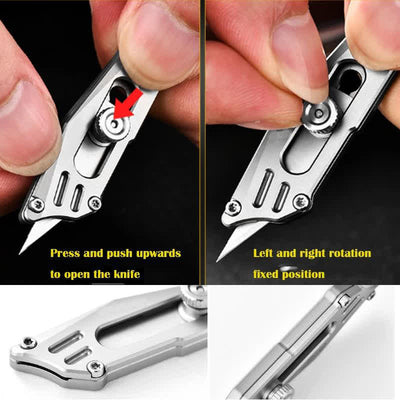 Push Pocket Knife Portable Unboxing Cutter Keychain