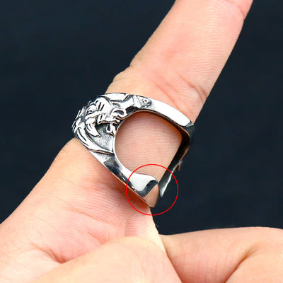 Exquisite Rhinoceros Head Window Broken Bottle Opener Ring